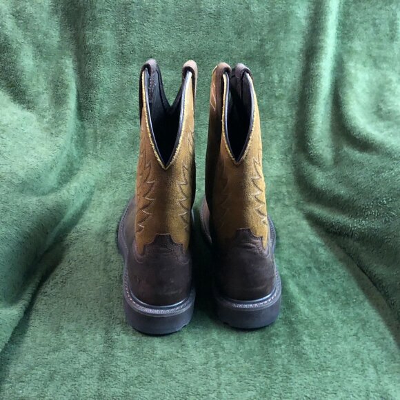 Ariat WorkHog Men's Western Pull-On Work Boots Square Toe Brown H₂O EH - Picture 12 of 16